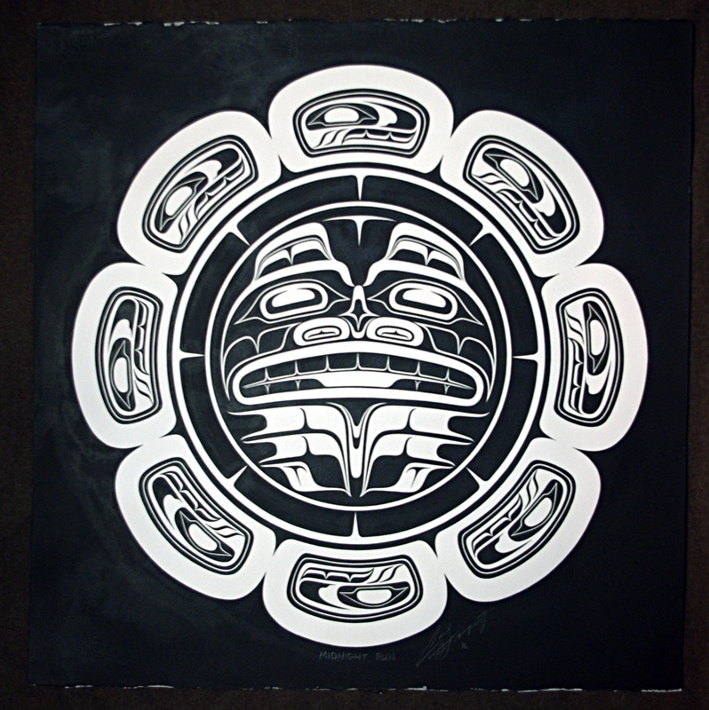 Native Northwest Artist Carl Stromquist Midnight Sun original painting