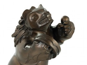 Bronze sculpture of Native Bear by BOMA