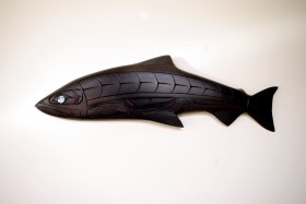 Tribal Spirit Gallery Native Salmon Carving by Craig Voisin
