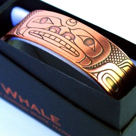Tribal Spirit Gallery Copper Healing Bracelet Whale by Haida Artist Gordon White