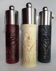 Native Chief and Princess Salt or Pepper Grinders in Rosewood, Ivory and Slate