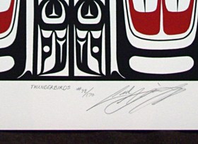 Native Northwest Artist Carl Stromquist Thunderbirds print signature